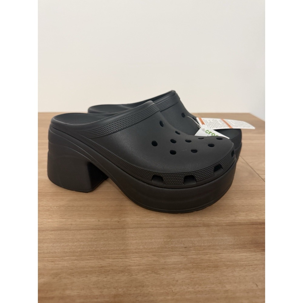 Crocs Siren Clog Black Platform Heeled Clogs Unisex M11 W13 NWT 208547-001